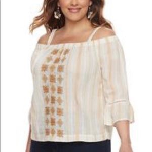 Sonoma cold shoulder 3/4 length sleeve top NWOT